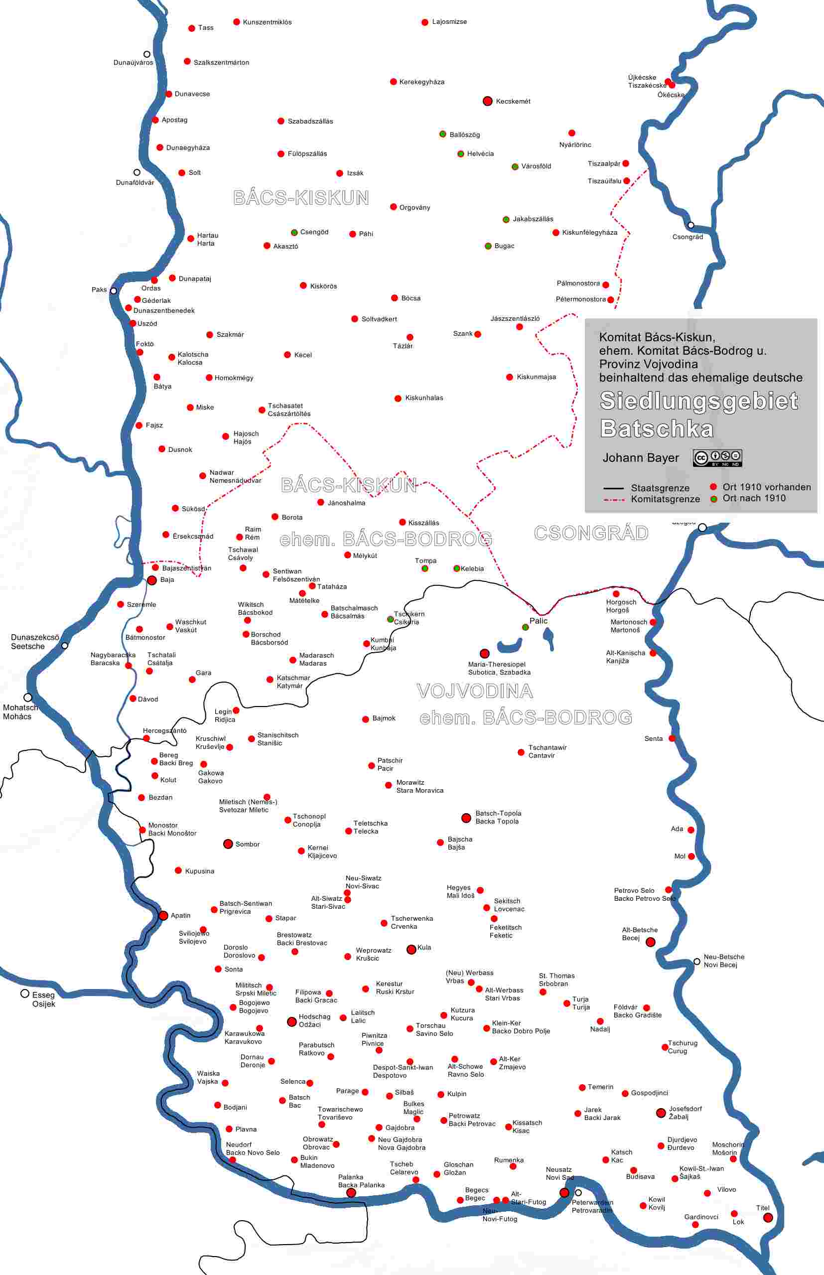 Willkommen auf der Homepage von Johann Bayer - Siedlungsgebiet Batschka